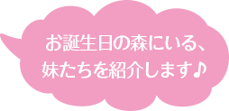 お誕生日の森にいる、妹たちを紹介します♪