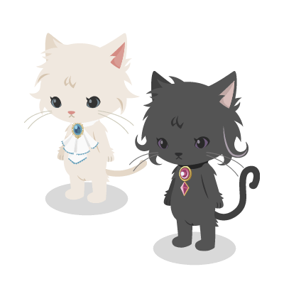 白猫アルビン＆黒猫ノワール